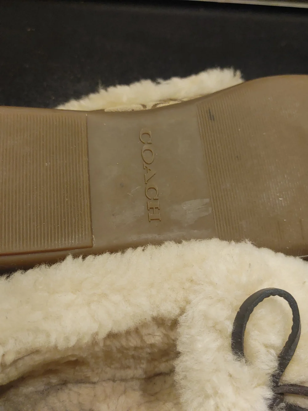 Coach Cream Shearling Lined Slide/Slipper Women's Size 10 - Picture 6 of 6